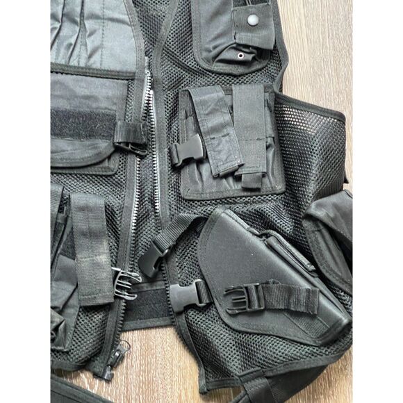 First Class Tactical Duty Vest Size XL W/ Holster Pouches Security Black - Picture 5 of 8